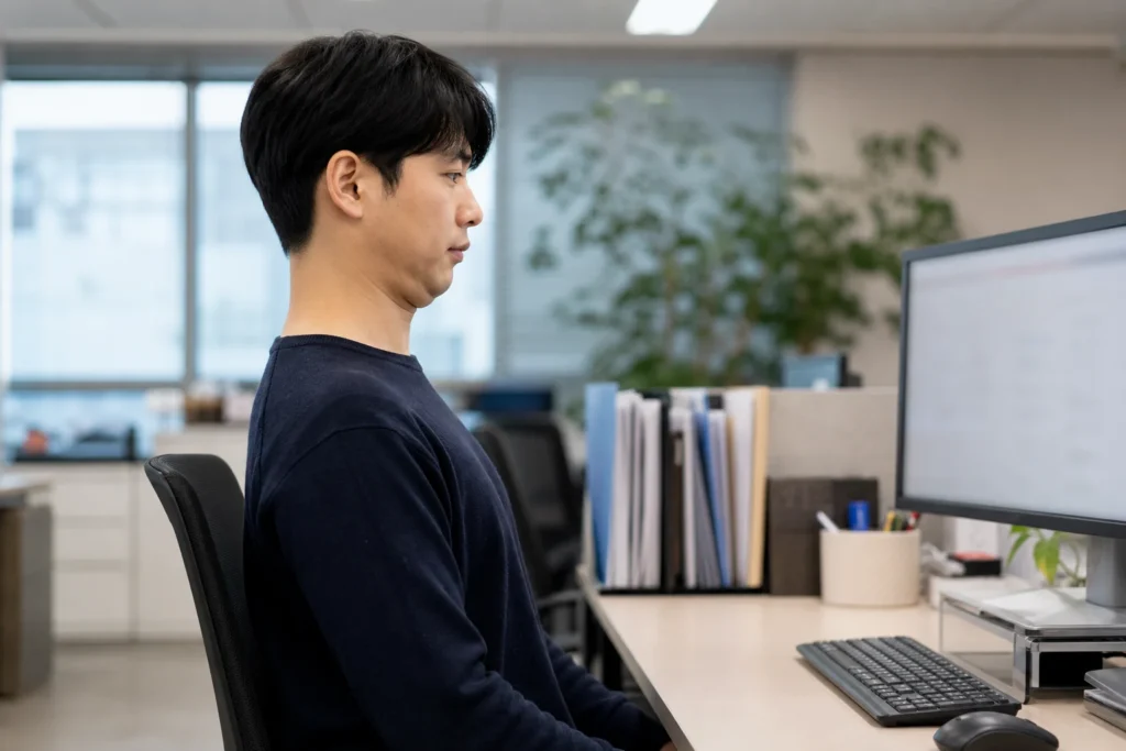 거북목 교정 운동 안내 이미지